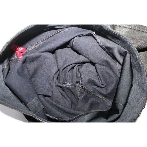 Spanx Leather-Like Ankle Skinny Pant Luxe Black Size Medium Tall - Picture 10 of 12